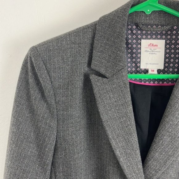 S Oliver Houndstooth German-Brand Cotton Blazer - Picture 3 of 7